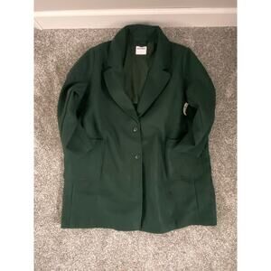 Old Navy Women's Plus Size 3x Double Breast Oversized Peacoat Pockets Dark Green